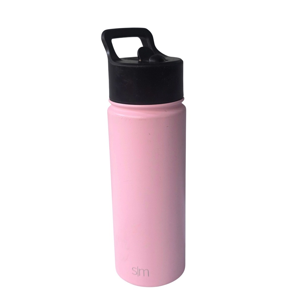 Simple Modern 18oz Summit Water Bottle Pink Stainless Steel Straw Lid Handle